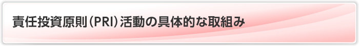 責任投資原則（PRI）活動の具体的な取組み