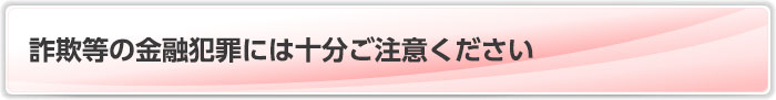 詐欺等の金融犯罪には十分ご注意ください