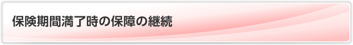 保険期間満了時の保障の継続