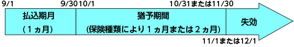 （例）月払契約の場合（９月分の保険料）