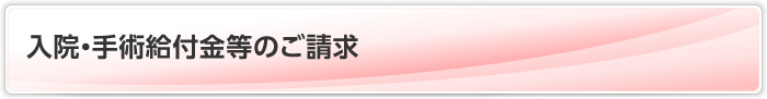 入院・手術給付金等のご請求