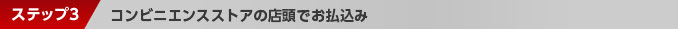 ステップ3：コンビニエンスストアの店頭でお払込み