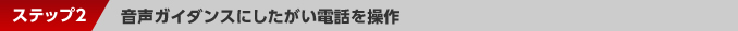 ステップ2：音声ガイダンスにしたがい電話を操作