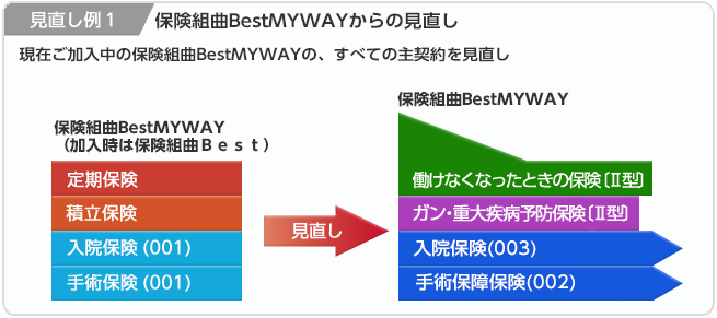 現在ご加入中の保険組曲Ｂｅｓｔの、すべての主契約を見直し例