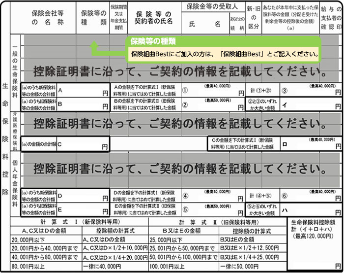 生命 保険 料 控除 計算