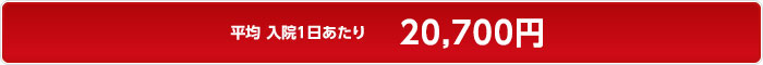 平均　入院１日あたり　20,700円