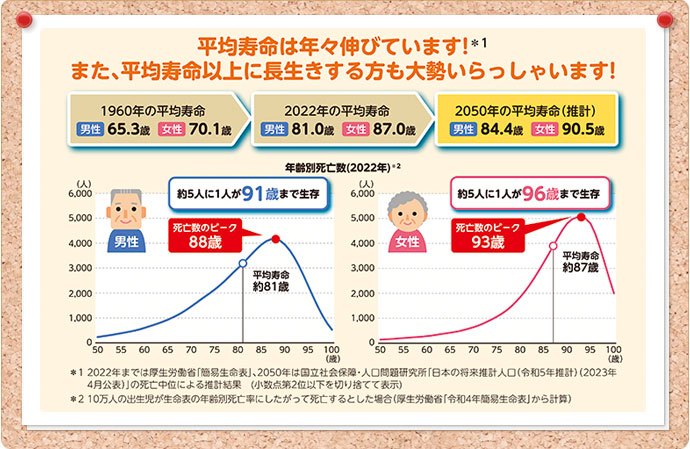 平均寿命は年々伸びています