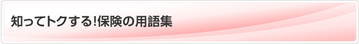 知ってトクする！保険の用語集