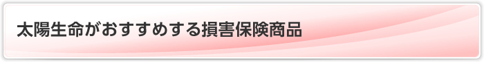 太陽生命がおすすめする 損害保険商品