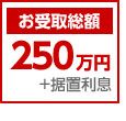 お受取総額 250万円＋据置利息