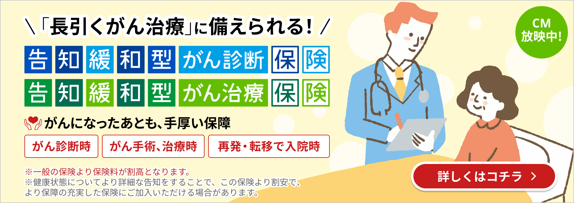告知緩和型がん診断保険・告知緩和型がん治療保険