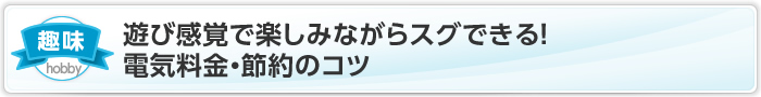 遊び感覚で楽しみながらスグできる！電気料金・節約のコツ